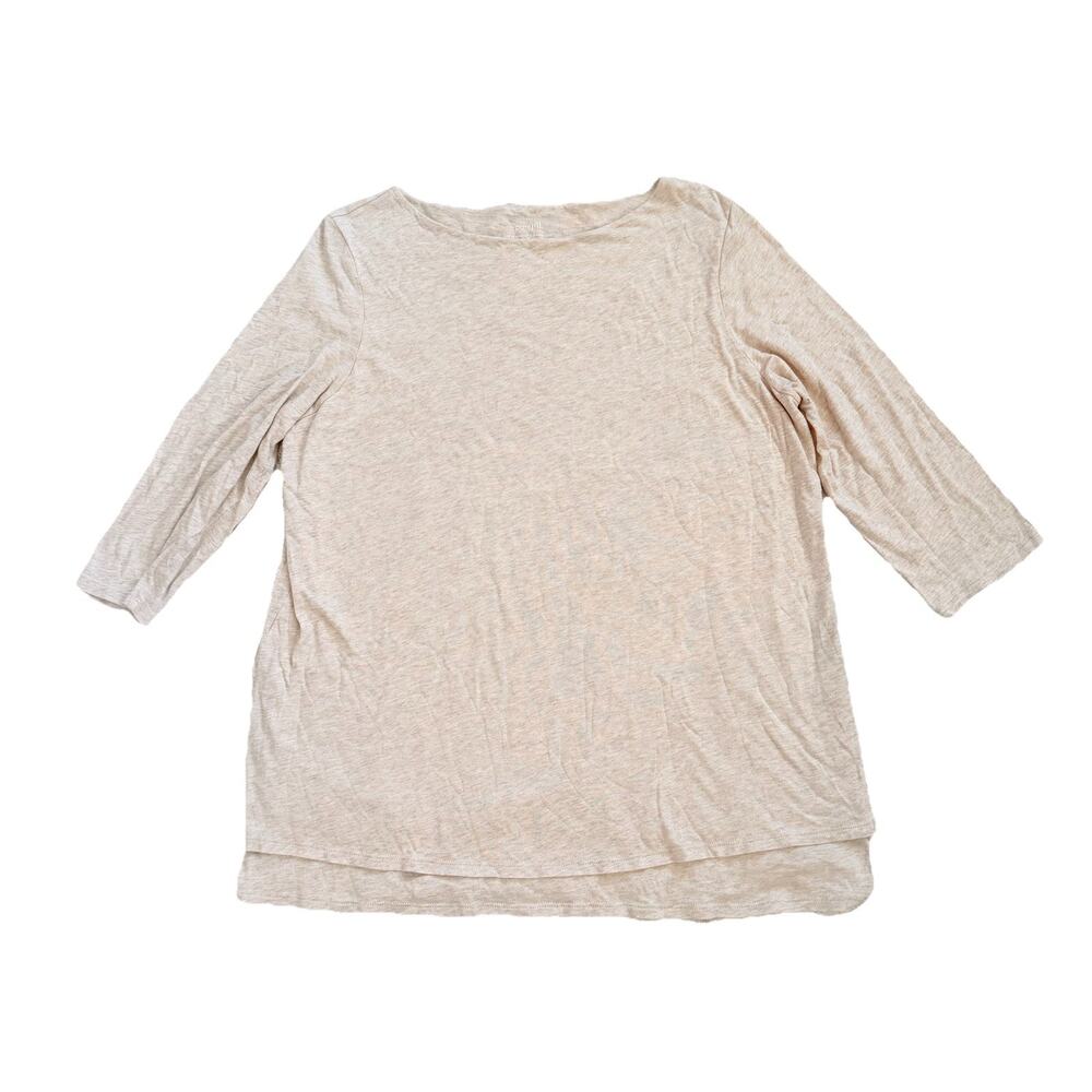 Pure Jill J.Jill Boat-Neck Layered Tunic Cotton Modal L Oatmeal Classic Capsule